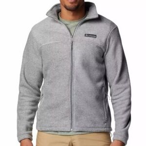 Columbia Men's Full Zip Fleece Jacket Long Sleeve Drawstring Waist XL Grey